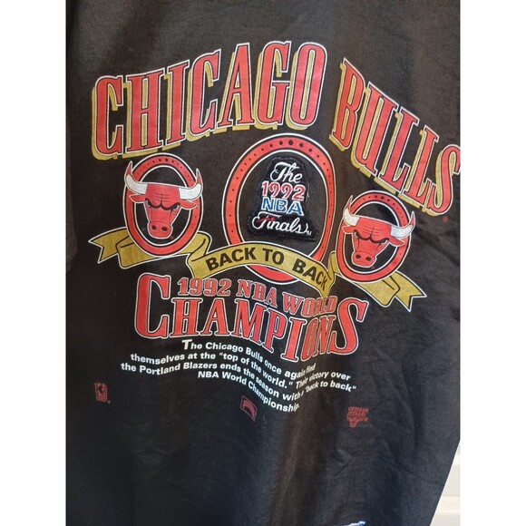 VTG CHGO BULLS NUTMEG MILLS JERSEY NWOT 1992 BACK TO BACK WORLD CHAMP MENS XL - Picture 12 of 13